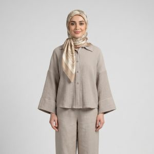 شومیز آستین بلند یقه برگردان زنانه مون‌سا مدل 16