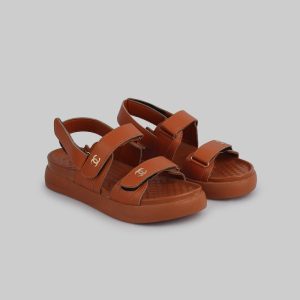 صندل زنانه چرم پارس مدل لژدار چسبی کد 379-8