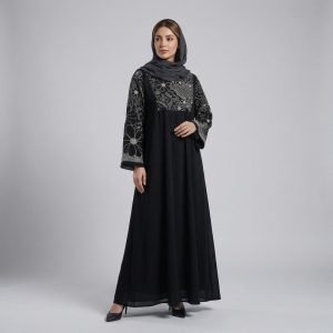 مانتو عبایی زنانه کرپ آلیزه مدل ناز بانو