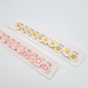 گیره مو دخترانه مدل گل یاسمن بسته 10 عددی