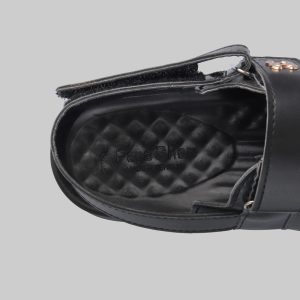 صندل زنانه چرم پارس مدل لژدار چسبی کد 379-8