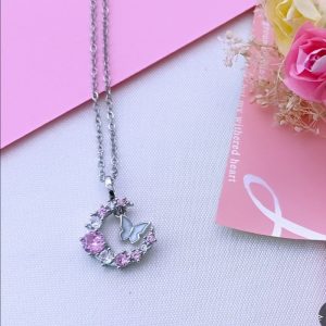 گردنبند زنانه مدل ماه و پروانه جواهری