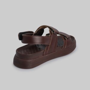 صندل زنانه چرم پارس مدل لژدار چسبی کد 379-8
