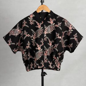 بامبر آستین کوتاه زنانه مدل سوزندوزی هندی کد AK1673