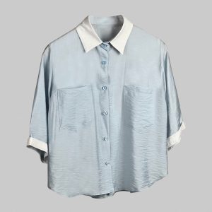 شومیز زنانه مدل آستین سه ربع پری کد AK1646