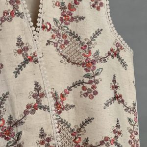 وست یقه هفت زنانه مدل کتان سوزندوزی هندی کد AK1614
