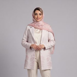 مانتو زنانه گل‌دار ژاکارد یقه انگلیسی زاگرس پوش مدل 11222-J