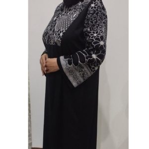 مانتو عبایی زنانه کرپ آلیزه مدل ناز بانو