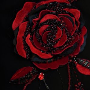 مانتو کتی زنانه مجلسی کرپ طرح گل رز