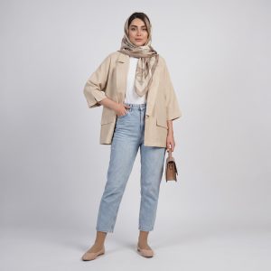 کت تک رسمی زنانه ژاکارد مدل کژوال