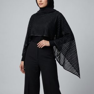 پانچو زنانه مدل توری زنبوری