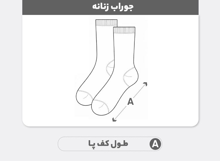 راهنمای سایز جوراب ساق کوتاه زنانه مدل BRW5 بسته 5 عددی